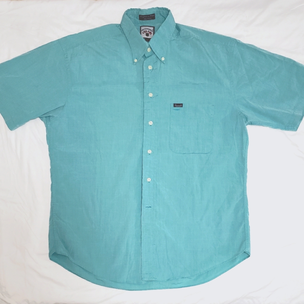 FAÇONABLE (mens) Short Sleeve Dress Shirt w/pocket size(L)